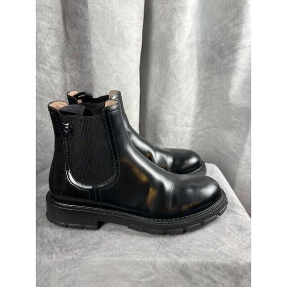 FERRAGAMO Men's Black Leather Chelsea Ankle Gancini Boots Dress Casual $695 - Picture 2 of 10